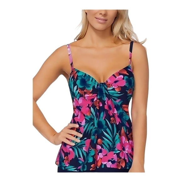 Island Escape Floral High Waist Tankini Set NWT - Picture 1 of 12